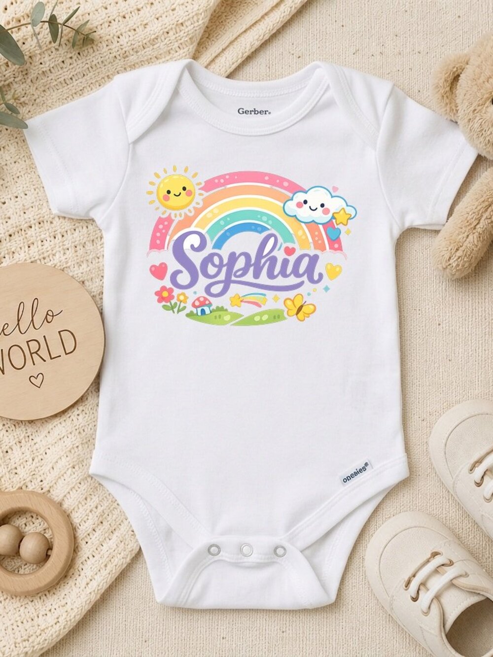 Personalized Retro Rainbow Unisex Gift ONESIE®
